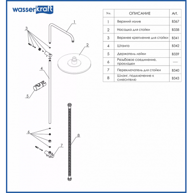 Душевая система Wasserkraft (A041) 6