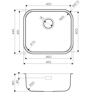 Мойка кухонная Omoikiri Omi 49-U-AB (4993067) латунь 2