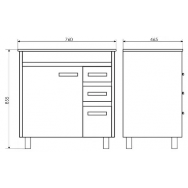 Тумба для ванной Comforty Марио-75 (76x85.5x46.5 см), сосна лоредо 7