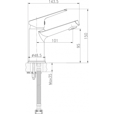 Смеситель для раковины Cersanit Flavis (63034) хром 5