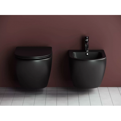 Унитаз подвесной Ceramicanova Metropol Rimless CN4002MB черный матовый микролифт 11