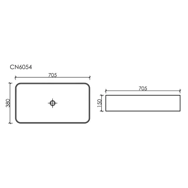 Раковина накладная Ceramicanova Element (CN6054MW) (70.5 см) белая матовая 6