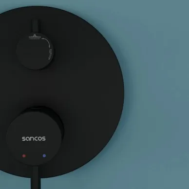 Душевая система Sancos Select (SC3003MB) встраиваемая, чёрная матовая 5