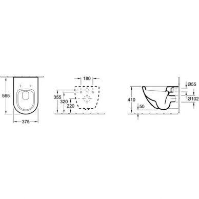 Чаша подвесного унитаза Villeroy & Boch Subway (660010R1) 1