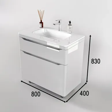 Тумба для ванной Style Line Марелла СС-00002402 80 см, антискрейтч белый глянец 5