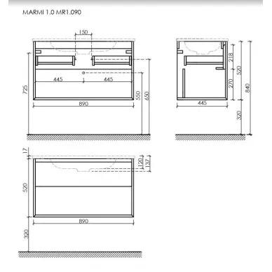 Тумба для ванной Sancos Marmi 1.0 MR1.090EG 89см, дуб галифакс натуральный 10