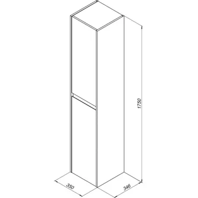 Пенал Aquanet Nova Lite 242266 35 см, белый глянец 4