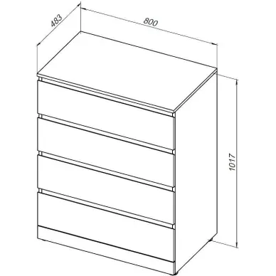 Комод Aquanet  Сканди 302542 80 см, дуб крафт 5
