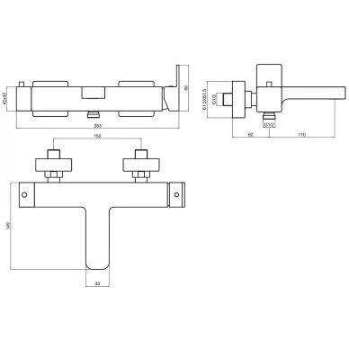 Смеситель для ванны AQUAme Savona AQM6812GM металл 1