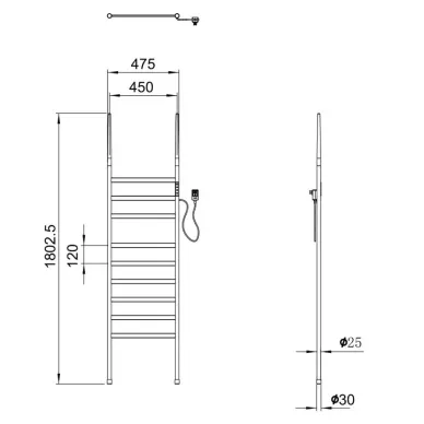 Полотенцесушитель электрический Wonzon & Woghand Bremen WW-A207-BG напольный, брашированное золото 3