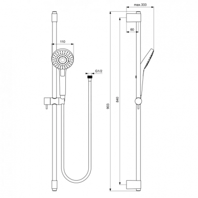 Душевой гарнитур Ideal Standard Idealrain Evo Round L3 (B2237AA) 1