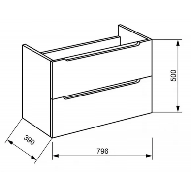 Тумба для ванной Belbagno Etna 39 (ETNA39-800/390-2C-SO-BL-P) Bianco Lucido 1