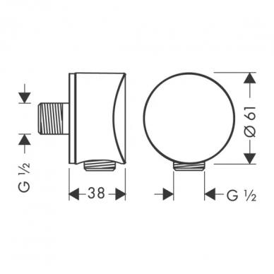 Шланговое подключение Hansgrohe Fixfit S (26453000) хром 1