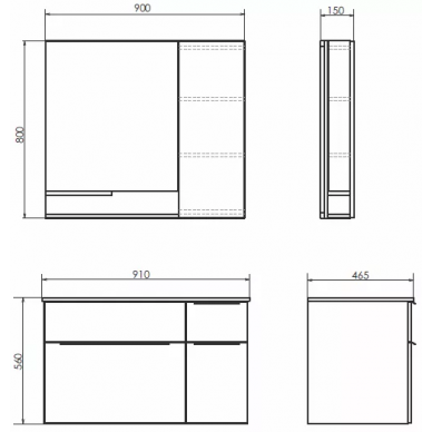 Тумба для ванной Comforty Варна 90 (91x56x46.5 см), дуб сонома 8