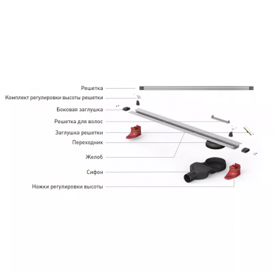 Душевой лоток Berges Super Slim 500 (090178) S-сифон боковой, матовый хром 5