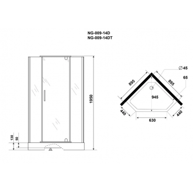 Душевой уголок Niagara Eco (NG-009-14DT) 90х90х195 см 7