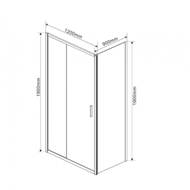 Душевой уголок Vincea Garda (VSR-1G9012CLGM) 120х90х190 см, профиль вороненая сталь/стекло прозрачное 1