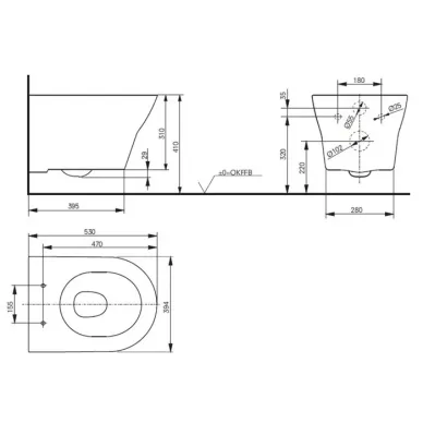 TOTO MH Унитаз подвесной 39.4x53x33.9см, безободковый, Tornado Flush, CeFiONtect, цвет: белый 6