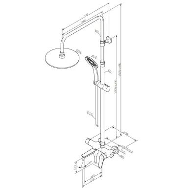 Душевая система Am.Pm Crave F079C922 чёрная матовая 5