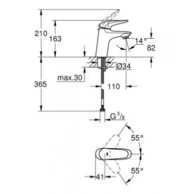 Смеситель для раковины Grohe Eurostyle New (23715003) 6