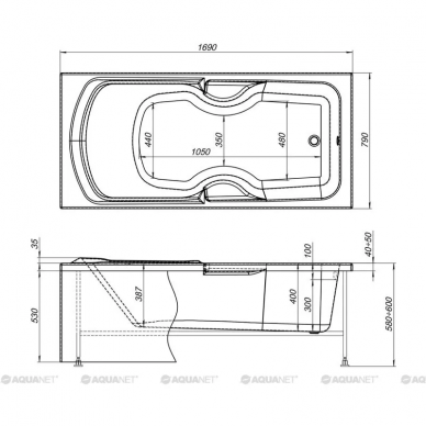Акриловая ванна Aquanet Polo (170x80) без гидромассажа 6