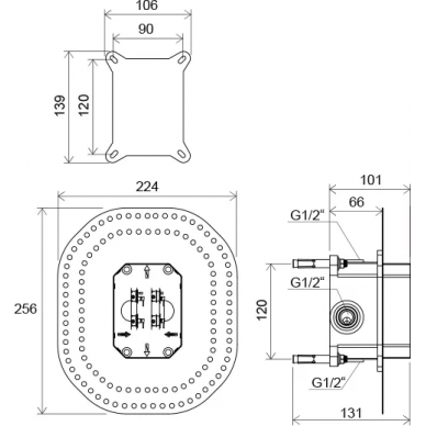 Скрытая часть Ravak R-box RB 070.50 (X070052) 1