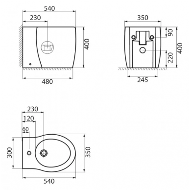 Биде напольное BelBagno Formica (BB1030B) 1