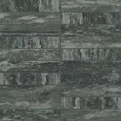 748307 Travertino Black Mosaico Matte 3x15 30x30 0