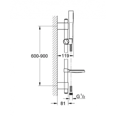 Душевой гарнитур Grohe Euphoria Cosmopolitan Stick (27368000) (900 мм) 1
