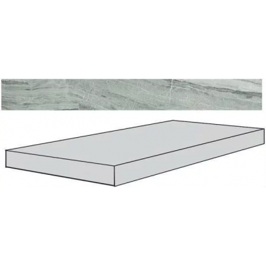 Ступень угловая правая/левая клееная MISTO GREY LAPPATO 330x1200 0