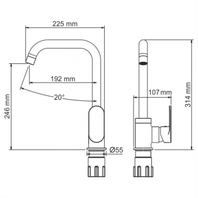 Смеситель для кухни Wasserkraft Mindel 8500 (8507) белый 5