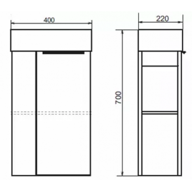 Тумба для ванной Comforty Матэ-40 (40x70x22 см), дуб темно-коричневый 6