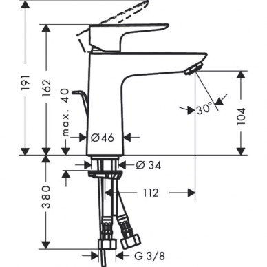 Смеситель для раковины Hansgrohe Talis E (71710670) матовый черный 3