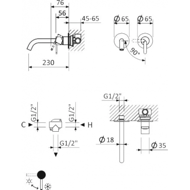 Смеситель для раковины Cezares Leaf (LEAF-BLI2-BIO) белый матовый 1