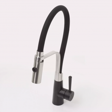 Смеситель для кухни Wasserkraft (A8417) с гибким изливом,  нержавеющая сталь, MagicBlack 6