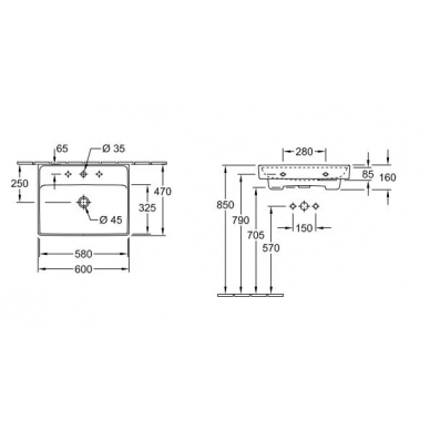 Раковина Villeroy & Boch Collaro (4A336001) (60 см) 5