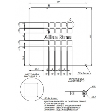 Накладка для сифона Allen Brau Priority (8.310N1-BA) для поддона, серебро браш 1
