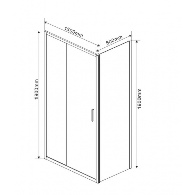 Душевой уголок Vincea Garda (VSR-1G8015CLB) 150х80х190 см, профиль чёрный/стекло прозрачное 2