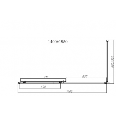 Душевой уголок Vincea Slim-N (VSR-4SN9014CL) 140х90х195 см, профиль хром/стекло прозрачное 5