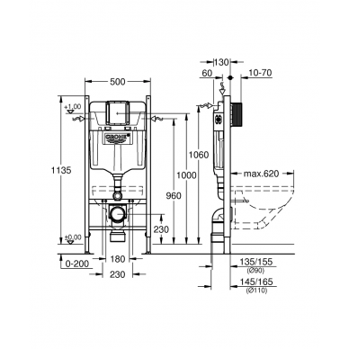 Инсталляция для подвесного унитаза Grohe Rapid SL (38775001) (комплект 4 в 1) 1