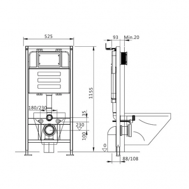 Комплект Maretti Calabria (CA29KA01552) унитаз CA10PBM29-844, инсталляция AC11P4534, кнопка AC12KA-015 5