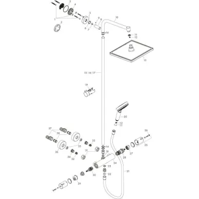 Душевая система Hansgrohe Crometta E 27281000 термостатическая, хром 5