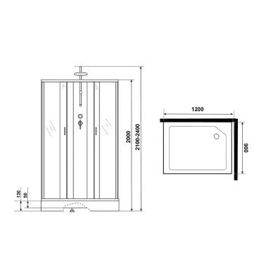 Душевая кабина Niagara Classic NG-43295-14QBKTG 120x90x200, без крыши, с гидромассажем 7