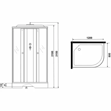 Душевая кабина Niagara Eco 120х80х215 см, левосторонняя, без гидромассажа 6