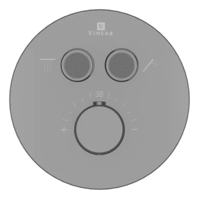 Душевая система Vincea Inspire VSFW-3I22MT2RGM встраиваемая с термостатом и полочкой, вороненая сталь 6