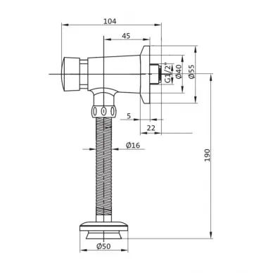 Писсуар Santek Гала 1.WH50.1.805 с сифоном, краном и креплением, белый 8