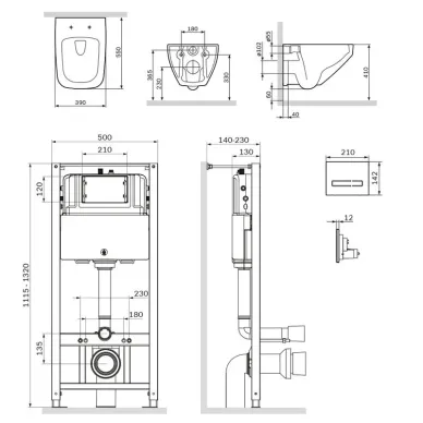 Инсталяция AM.PM IS450A38.50A1700 в комплекте с унитазом Inspire V2.0 FlashClean, микролифт, кнопка Touch Pro стекло, черный 8