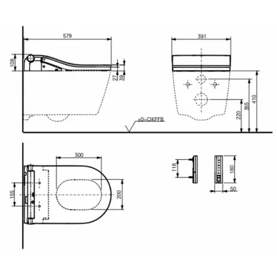 TOTO RP Унитаз подвесной 38x58x33.5см, цвет: белый 9