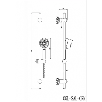 Душевой гарнитур BelBagno Oglio (OGL-SAL-CRM) 1