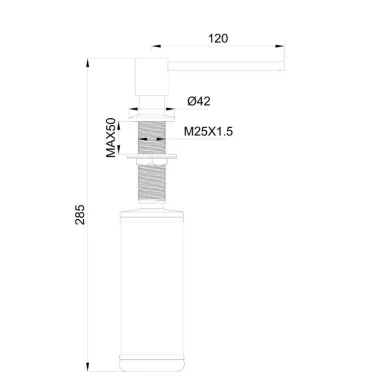Дозатор для жидкого мыла Wonzon & Woghand WW-88SD02-MB черный матовый 1